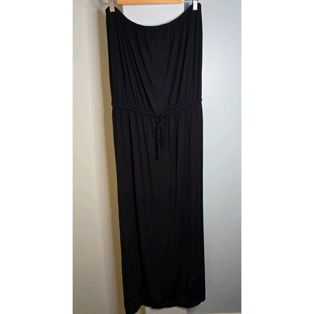 J.Crew Strapless Maxi Dress Womens L Navy Drawstring Pockets Resort Summer‎ NWT